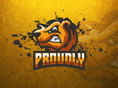 Angry Bear eSports Logo | Bear Mascot Bear Sports Logo animal bear esports grizzly head hockey logo mascot power sports wild yellow