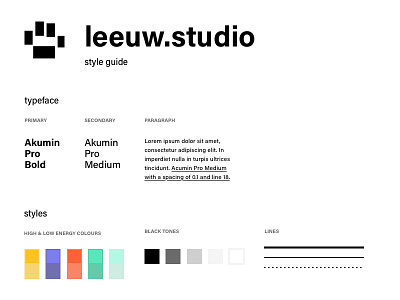 leeuw.studio personal portfolio rebranding branding colors fonts logo portfolio style guide type