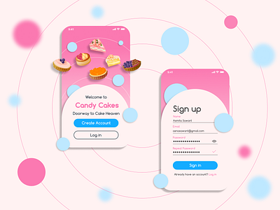 Cake Shop App - Sign Up Page 100 days of ui app branding cake shop app daily ui mobile ui sign up page ui ui 001 ui challenge uiux