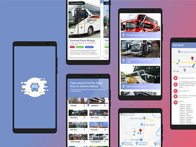 South Jakarta Bus Station Map App design graphic design mobileapp photoshop ui