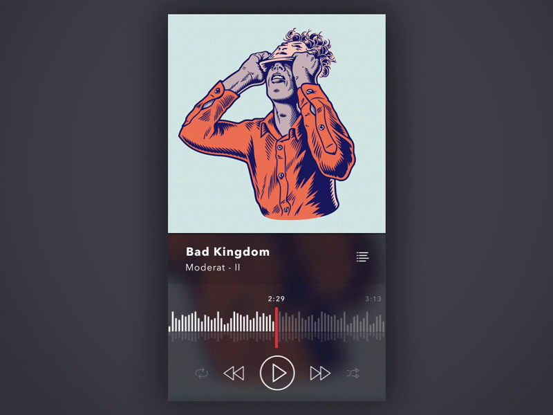 Not Daily UI - Music Player animation gif interaction music player ui