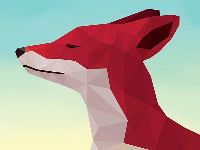 Smug fox - low-poly illustration flat fox geometric illustration low-poly polygonal