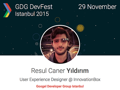 DevFest Istanbul 2015 Speaker Announcement Card devfest gdg