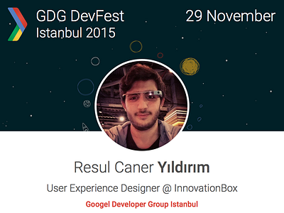 DevFest Istanbul 2015 Speaker Announcement Card