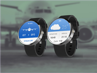 Flighter - App for Android Wear [ Sketch Template ] android blue flight freebie moto360 sketch template wear wearable