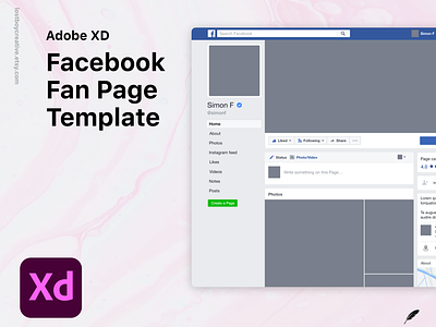 Adobe XD Template: Facebook Fan Page