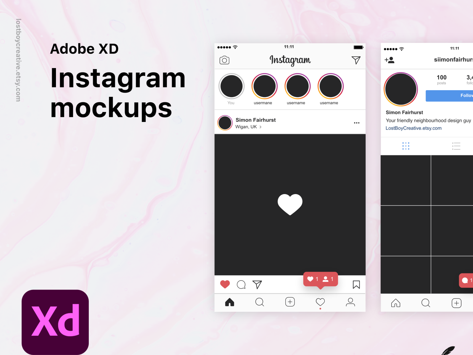 Adobe XD Template Instagram By Simon Fairhurst On Dribbble