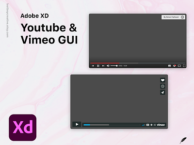 Adobe XD Template: Youtube & Vimeo UI