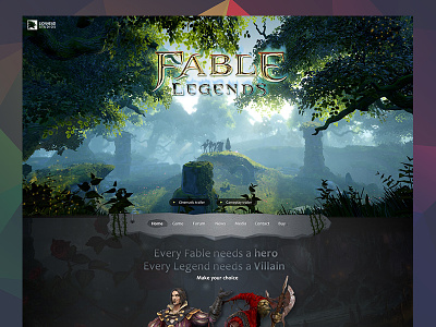 Fable Legends Homepage Concept concept fable fable legends game legend microsoft microsoft studios pitch xbox xbox one