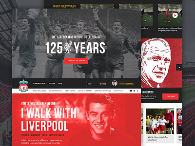 LFC 125 Years Website coutinho football history legends lfc liverpool memory shankly soccer sport years