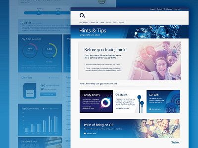 O2 Website blue brand brochure digital gradient hints mobile network o2 phone web website