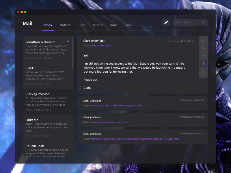 edison mail dark theme