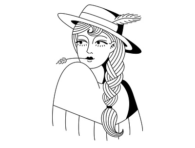 cowgirl design illustration vector