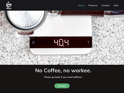 Daily UI #008 - 404 page 404 branding coffee espresso graphic design ui