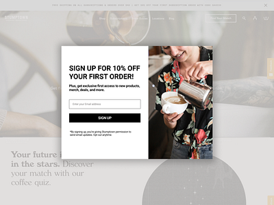 Daily UI #016 - Pop-Up / Overlay 016 branding campaign coffee overlay popup uidesign