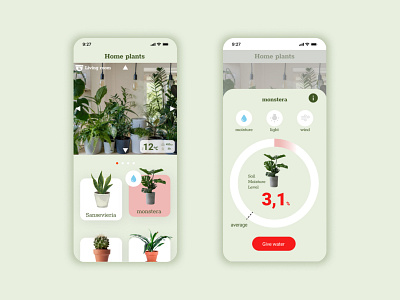 DailyUI♯021 - Home Monitoring Dashboard app graphic design green home monitering natural nature plants ui uidesign