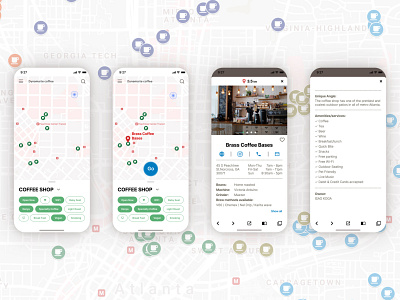 DailyUI♯029 - Map app barista branding coffee dailyui graphic design location map shop ui uidesign