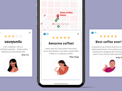 DailyUI♯039 - Testimonials app branding coffee graphic design review test testimonials ui uidesign