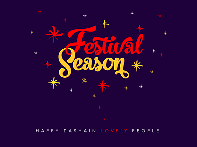 Festival Season Lettering behance brush lettering calligraphy custom type dashain freebie goodtype hand lettering invite lettering script type