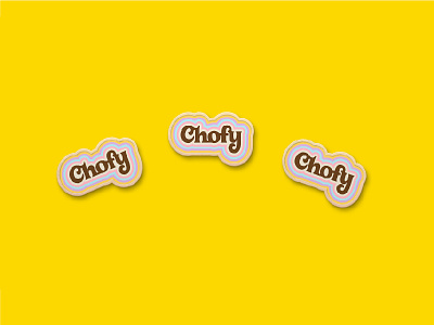 Chofy Brand Pins badges brand swag branding chocolate brand chofy colorful hand lettering identity design lettering logo logotype pins