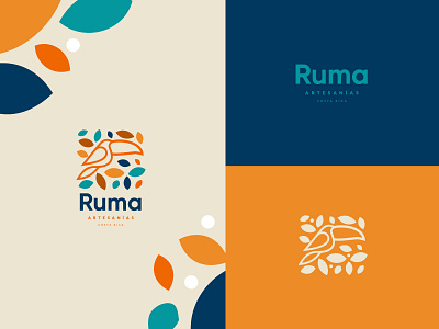 Ruma logo animal branding branding design costa rica flowers handcraft handcrafted identity logo logo design orange ruma toucan warm
