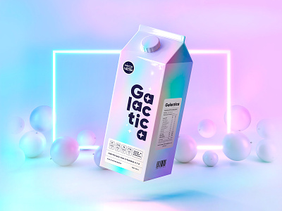 Galactica bottle brand milk milky way packaging space
