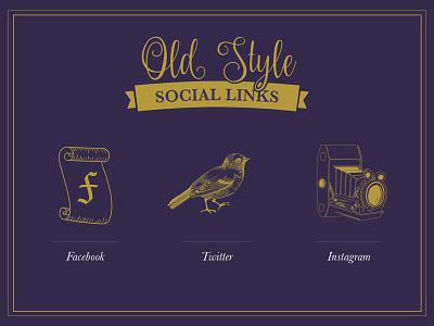 Old Style Social Icons design digital facebook graphic icon instagram logo retro social twitter vintage web