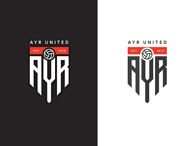 Ayr United Badge Redesign ayr badges branding crest design football graphic logo minimal scotland soccer sports
