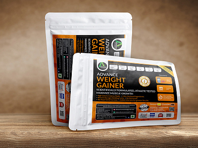 Advance - Packaging Design gainer health mockup nutrition pack packaging pouch realistic supplement