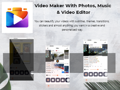 Video Maker With Photos, Music & Video Editor graphic design logo