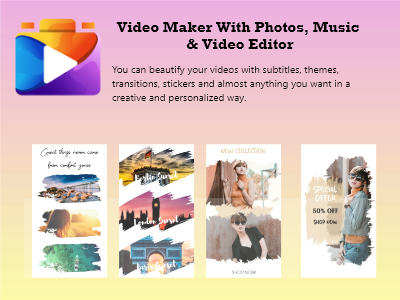 Video Maker With Photos, Music & Video Editor graphic design logo