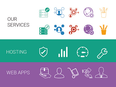 Some Services Icons apps design hosting icons proxy security social media speed stability