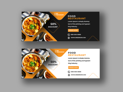 FOOD RESTAURANT BANNER branding design graphic design illustration