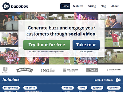 BuboBox home bubobox homepage social video web