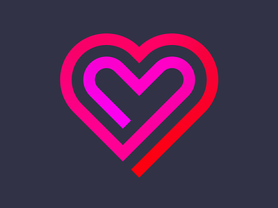 Neon heart clean color flat graphic minimal neon