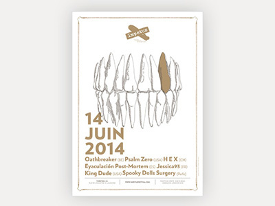 Impetus Festival engraving festival illustration poster design silkprint tooth