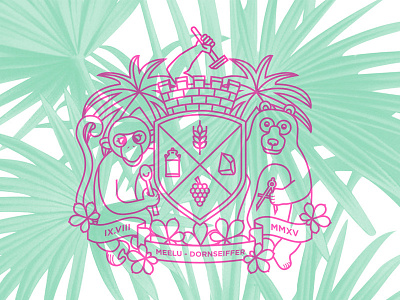 KAVILO WEDDING CREST animal coat of arms crest illustration logo wedding