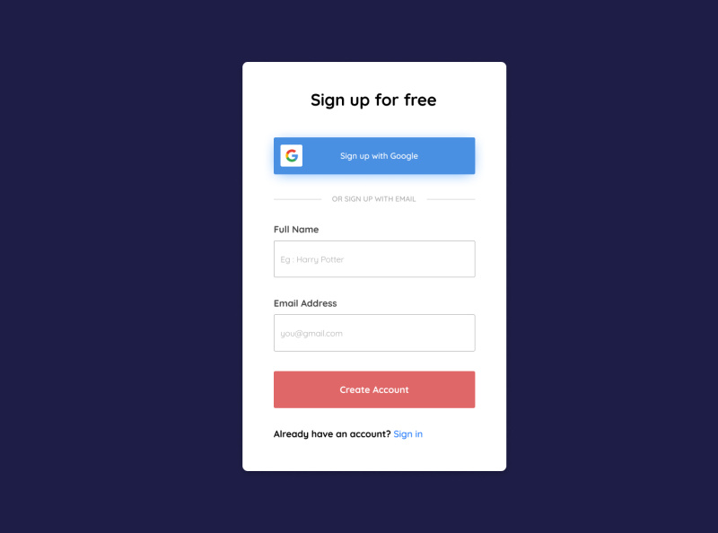 Sign Up form by Joise MP on Dribbble