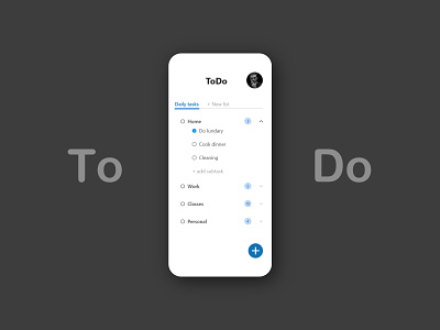 ToDo List app card design icon joise list todo typography ui ux