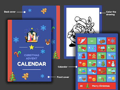 Christmas Advent Calendar Design (for kids) advent adventure calendar card christmas design figma joise