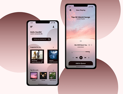 Concept design of a music player 3d android app animation appdesign branding concept design daily ui challenge figma graphic design ios mobile application motion graphics music player ui user interface design