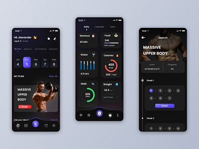 Fitness black branding daily exercise figma fitness gym healthy logo minimal ui uiuxdesign ux workout yoga