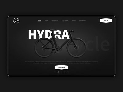 Bicycle Landing Page black cycle dark graphic design hero section motion graphics ui website