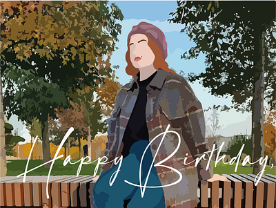 Happy Birthday card branding design graphic design illustration logo portrait vector
