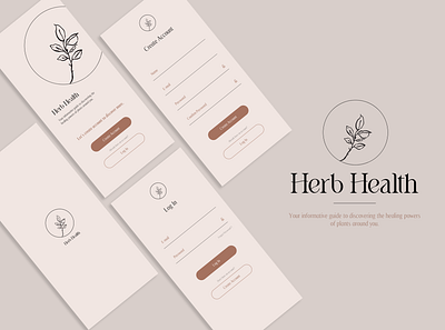 Daily UI - SignUp Page HerbHealth App app branding design minimaldesign minimalist ui uiapp ux