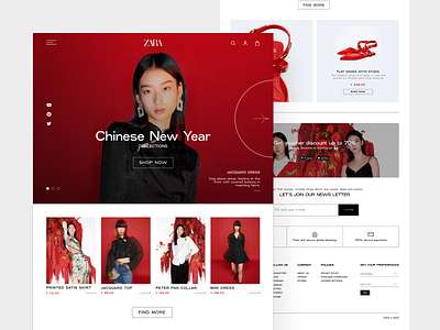 ZARA Redesign - Special Chinese New Year classic fashion landing page minimal design online shop redesign typography ui web design website