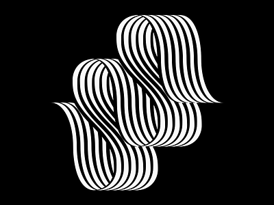 F O L D black fiber fold illusion optical illusion pattern s type typography white wip