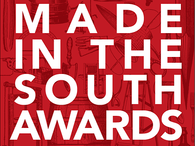 Made in the South Awards gardengun poster red screenprint vintage