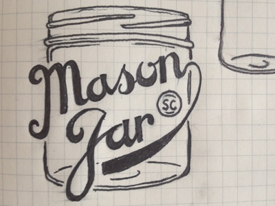 Logo/Illustration process... jar logo mason jar restaurant sc