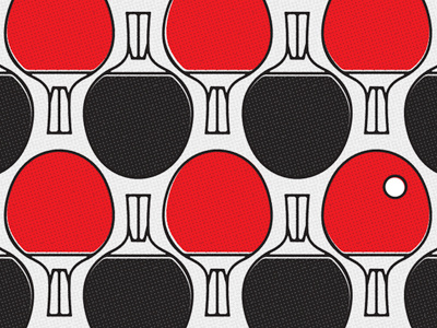 Pong ball black game paddle pattern ping pong pong red